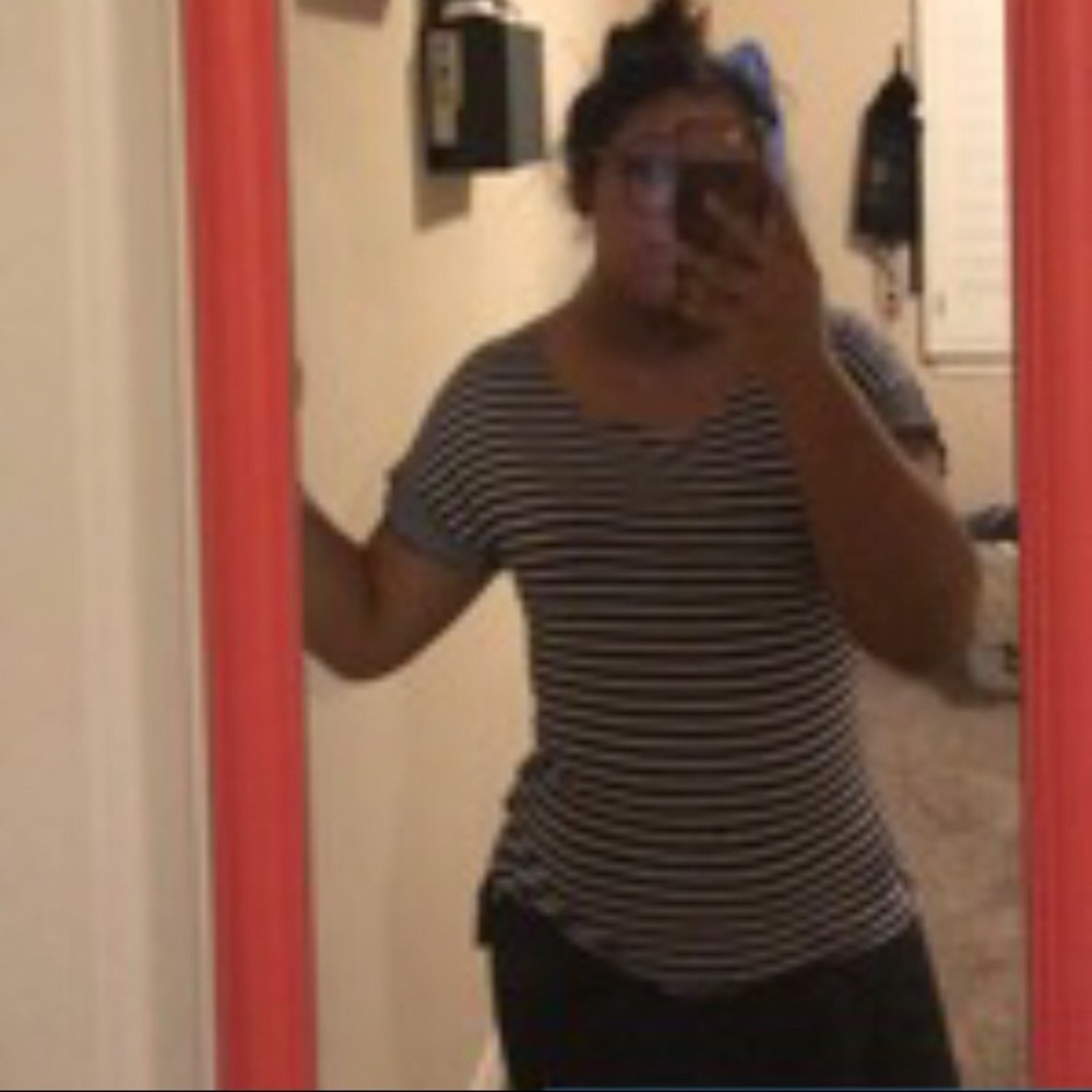 Black and white striped old navy shirt